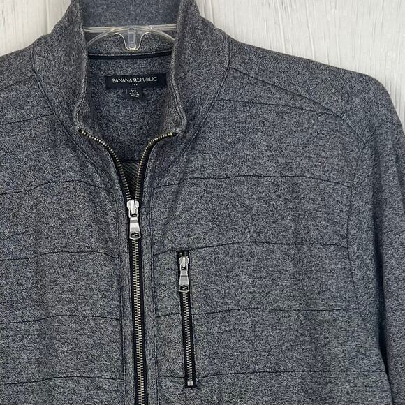 Banana republic lightweight jacket men’s XL full zip sweatshirt type mock collar - Picture 3 of 5